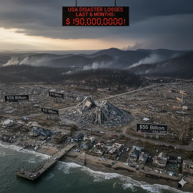 The United States records its most costly disaster losses in 6 months.