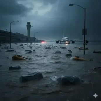 Heavy rains in New York kill two and disrupt flights