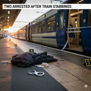 Two men arrested after several people were stabbed on a train in Britain